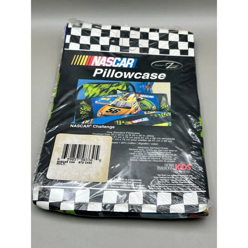 NASCAR Nextel Cup Series Standard Pillowcase Vtg New Old Stock Dan River Racing